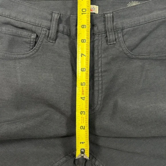 Faherty Pants Womens 25 Washed Black Slim Straight High Rise Stretch Cotton - Picture 6 of 7